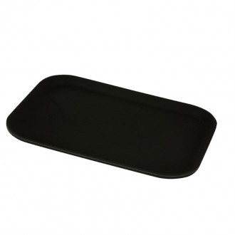 Neville Genware 15" x 20" Gengrip Non-Slip Rectangular Tray, Black 