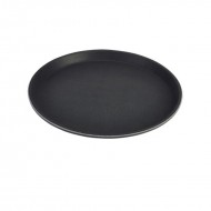 Neville Genware 16" Gengrip Non-Slip Round Tray, Black 