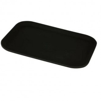 Neville Genware 18" x 26" Gengrip Non-Slip Rectangular Tray, Black