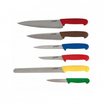 Neville Genware 6 Piece Colour Coded PROFESSIONAL Knife Set + Knife Wallet