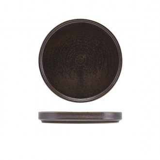 Nevill Genware Terra Porcelain Black Low Presentation Plate, 18cm 