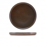 Neville Genware Terra Porcelain Rustic Copper Low Presentation Plate 25cm