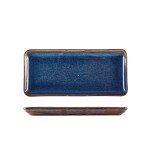 Neville Genware Terra Porcelain Aqua Blue Narrow Rectangular Platter, 27 x 12.5cm