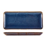 Neville Genware Terra Porcelain Aqua Blue Narrow Rectangular Platter, 36 x 16.5cm