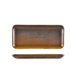 Neville Genware Terra Porcelain Rustic Copper Narrow Rectangular Platter 27 x 12.5cm