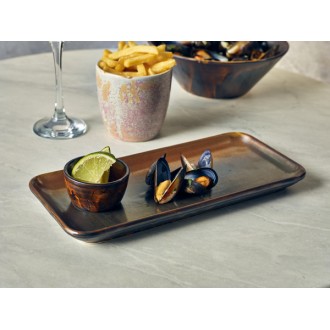 Neville Genware Terra Porcelain Rustic Copper Narrow Rectangular Platter 27 x 12.5cm