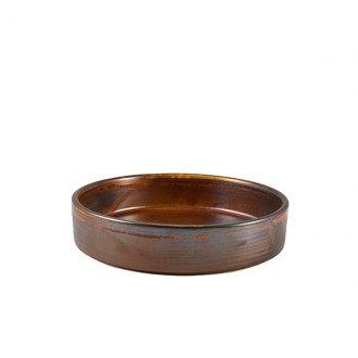 Neville Genware Terra Porcelain Rustic Copper Presentation Bowl, 18cm