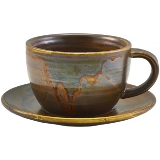 Neville Genware Terra Porcelain Rustic Copper Saucer, 14.5cm