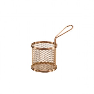 Neville Genware Copper Serving Fry Basket Round 9.3 x 9cm