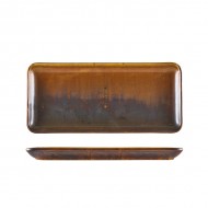 Neville Genware Terra Porcelain Rustic Copper Narrow Rectangular Platter, 31 x 14cm