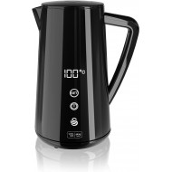 Swan ALEXA Smart 1.5 Litre Kettle with LED Touch Display, Keep Warm Function and Stainless Steel Insulated Wall, 1800W, Black