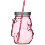 BarCraft Novelty Unicorn 500ml Pink Glass Drinks Jar