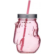 BarCraft Novelty Unicorn 500ml Pink Glass Drinks Jar