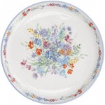 London Pottery Viscri Meadow Cake Plate, Ceramic, Almond Ivory / Cornflower Blue, 20 cm