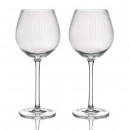 BarCraft Set of 2 Ridged Balloon Glasses, 550ml