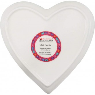 Maxwell & Williams Love Hearts Zig Zag Zeb Heart Plate, 15.5cm 