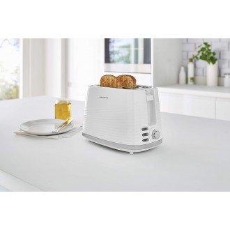 Morphy Richards Dune 2 Slice Toaster Defrost and Re - Heat Settings, Plastic, White