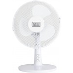 Black and Decker 9 Inch Desk Fan with 2 Speeds, Rotary Oscillation, 20W, White