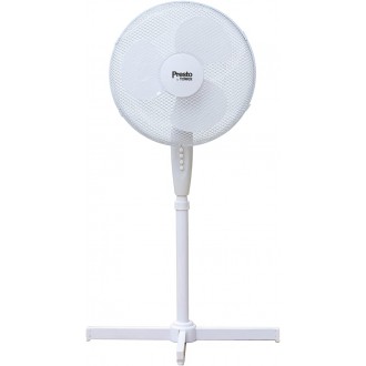 Presto by Tower Pedestal Fan with 3 Speeds, Adjustable Height, Oscillation, 16”, 40W, White