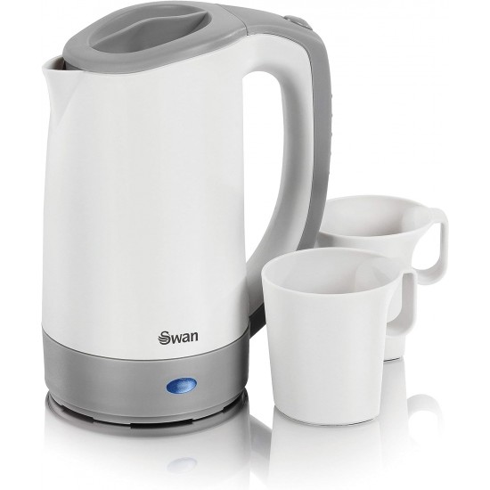 Shop quality Swan Dual Voltage Travel Kettle with Two Tea Cups, 0.5 Litre Capacity, 125-600 W, Lightweight, White/Grey in Kenya from vituzote.com Shop in-store or online and get countrywide delivery!