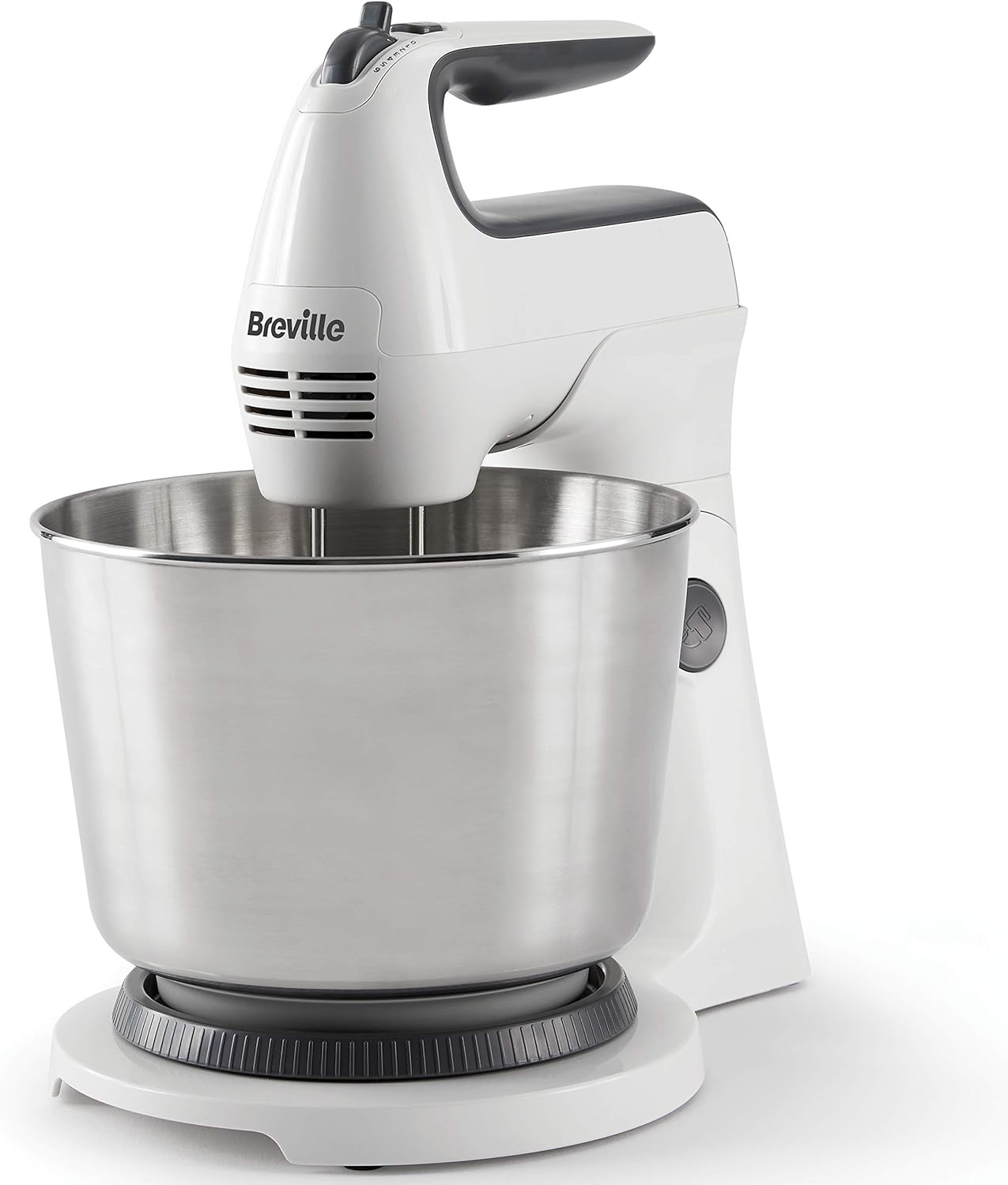 Breville Classic Combo Stand and Hand Mixer, Electric Hand Whisk and Stand  Food Mixer, 3.7 Litre Stainless Steel Bowl, Swivel Control…