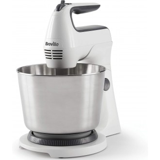 Breville Classic Combo Stand and Hand Mixer with Electric Hand Whisk & Stand Food Mixer, 3.7 Litre Stainless Steel Bowl