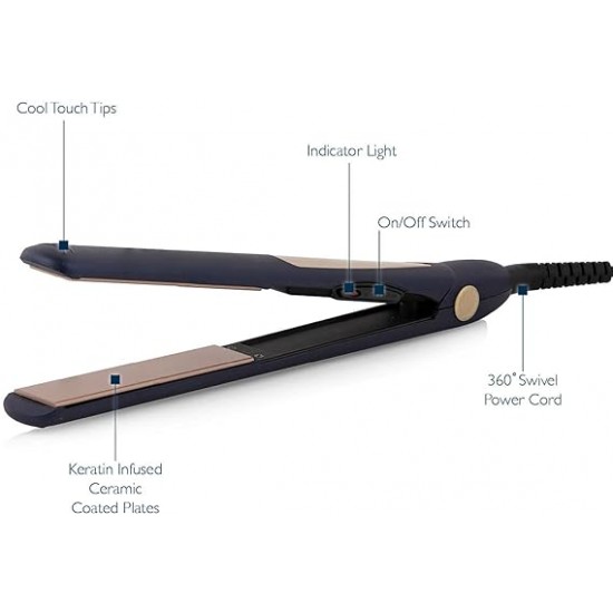 Shop quality Carmen Twilight Ceramic Hair Straightener with Keratin Protech Coating, Blue and Champagne in Kenya from vituzote.com Shop in-store or online and get countrywide delivery!