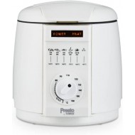 Presto By Tower One Person Deep Fat Fryer, Adjustable Thermostat 80-190°C, Power Indicator Light, , 350 g 1 Litre, White