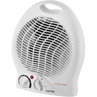 Warmlite Thermo Fan Heater with 2 Heat Settings and Overheat Protection, 2000W, White