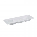 Neville GenWare Porcelain Triple Dish, 25.4 x 9cm / 10 x 3.5"