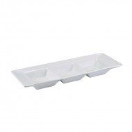 Neville GenWare Porcelain Triple Dish, 25.4 x 9cm / 10 x 3.5"