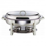 Neville Genware Stainless Steel Chafing Dish Set Oval,  5 Liters Capacity