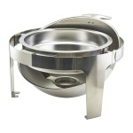 Neville Genware Stainless Steel Round Deluxe Roll Top Chafer 6 Litres