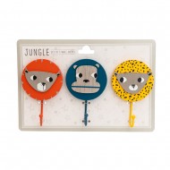 Candlelight Set of 3 Coat Hooks, Jungle Animal