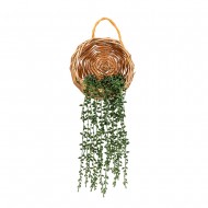 Candlelight Trailing Leaves in Natural Basket, 56cm