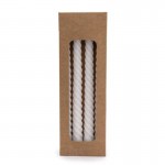 Candlelight Twisted Candles in White Boxed Set of 4