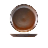 Neville Genware Terra Porcelain Rustic Copper Coupe Plate, 24cm