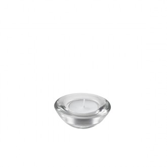 Neville Genware Glass Round Tealight Candle Holder, 75mm Diameter