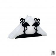 Zuri Flamingo Design Stylish Duo Serviette Holder- Matte Black 