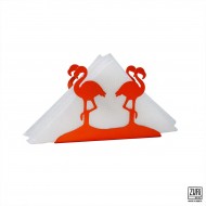 Zuri Flamingo Design Stylish Duo Serviette Holder-Orange 