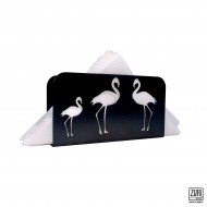 Zuri Elegance Flamingo-Inspired Stylish Trio Serviette Holder-Matt Black 