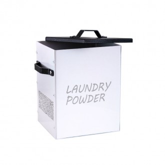 Zuri Steel Powder-Coated Laundry Detergent Box with Scoop