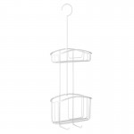 Tatay White Stainless Steel Hanging Shower Caddy with Basket 2 Hoops