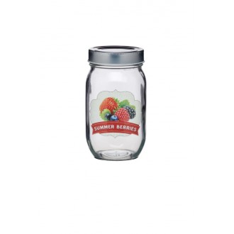 Home Made Glass Assorted Print Jars 480ml  - 1 piece