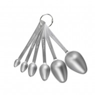 MasterClass Stainless Steel Measuring Spoon Set, 6 Pieces