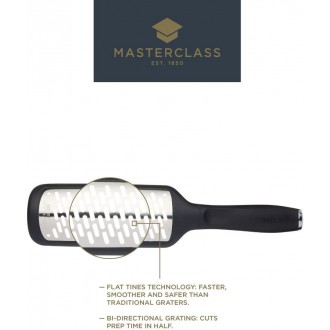 MasterClass West Blade Handheld Stainless Steel Cheese Grater with Handle - Fine Holes