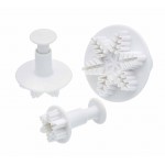 Kitchen Set of 3 Snowflake Fondant Plunger Cutters