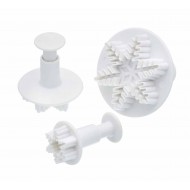 Kitchen Set of 3 Snowflake Fondant Plunger Cutters