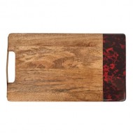 Artesa Rectangular Serving Board with Tortoise Shell Resin Edge