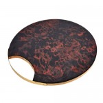 Artesà Round Serving Board with Tortoise Shell Resin Finish